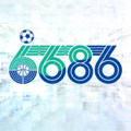 6686体育官方网站Logo - 橙色与深蓝交织的体育图标